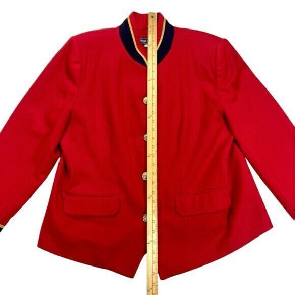 Maggie McNaughton Wool Blazer Size 16W Red Y2K Holiday Festive Christmas Jacket - Picture 11 of 16